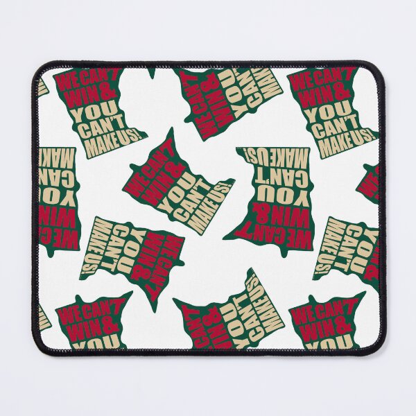 Item preview, We Can't Win & You Can't Make Us - MN hockey Pattern - Minnesota Sports Fans Pattern - Minnesota Hockey Pattern - Green, Tan, & Red designed and sold by EcoElsa.