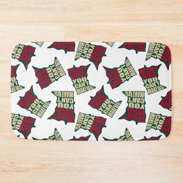 Item preview, We Can't Win & You Can't Make Us - MN hockey Pattern - Minnesota Sports Fans Pattern - Minnesota Hockey Pattern - Green, Tan, & Red designed and sold by EcoElsa.