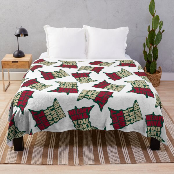 Item preview, We Can't Win & You Can't Make Us - MN hockey Pattern - Minnesota Sports Fans Pattern - Minnesota Hockey Pattern - Green, Tan, & Red designed and sold by EcoElsa.
