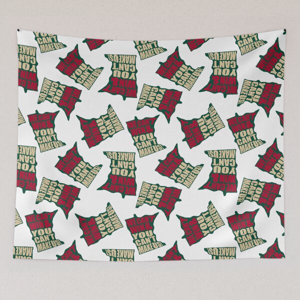 Item preview, We Can't Win & You Can't Make Us - MN hockey Pattern - Minnesota Sports Fans Pattern - Minnesota Hockey Pattern - Green, Tan, & Red designed and sold by EcoElsa.