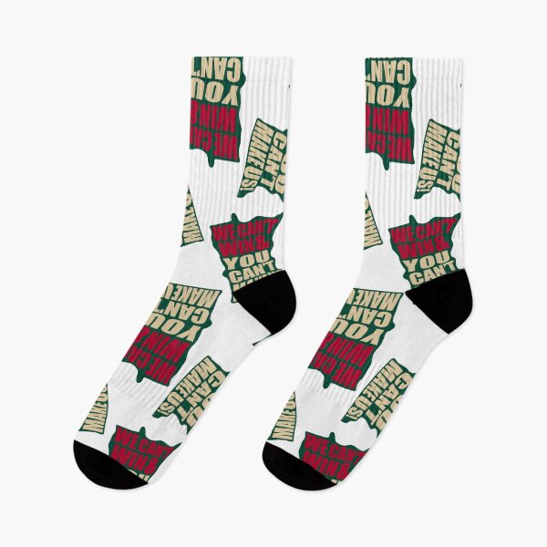 Item preview, We Can't Win & You Can't Make Us - MN hockey Pattern - Minnesota Sports Fans Pattern - Minnesota Hockey Pattern - Green, Tan, & Red designed and sold by EcoElsa.