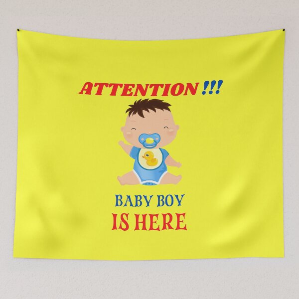 Item preview, Attention Baby Boy Is Here Funny T-Shirt  designed and sold by netdota.