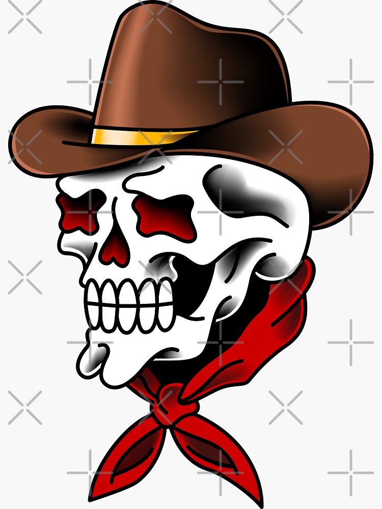 Thumbnail 3 of 3, Sticker, Salty-Dog American Traditional Cowboy designed and sold by salty-dog.