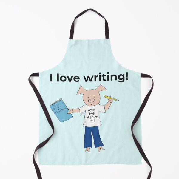 Item preview, I love writing! Left handed writer. Introverts in blue, writing designed and sold by PiggingJapan.
