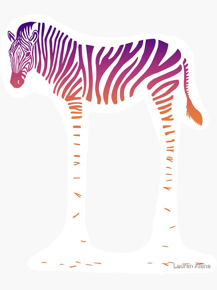 "Zebra Falling Apart" Sticker by LaurenAlaneW Redbubble