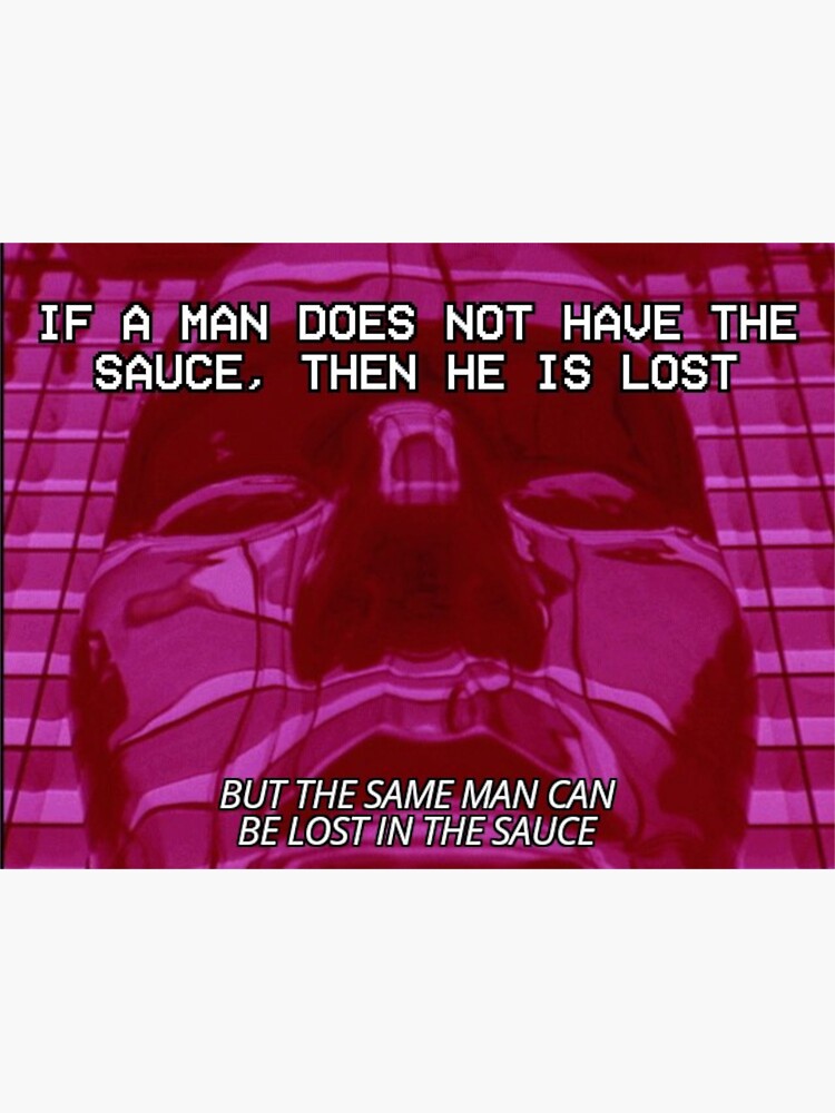 "Funny Sauce Quote Vaporwave Surrealist Meme Print" Sticker for Sale by
