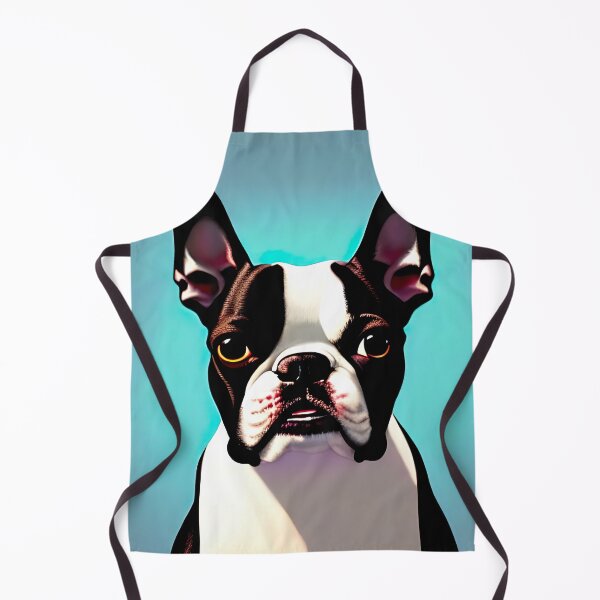 Item preview, Boston Terrier Portrait on Blue designed and sold by blackdogshop.
