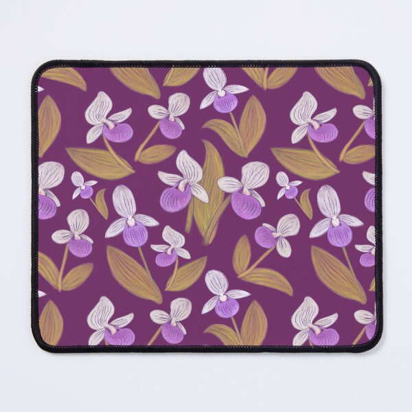 Item preview, Showy Lady Slippers Seamless Pattern - Retro & Byzantium Purple designed and sold by EcoElsa.