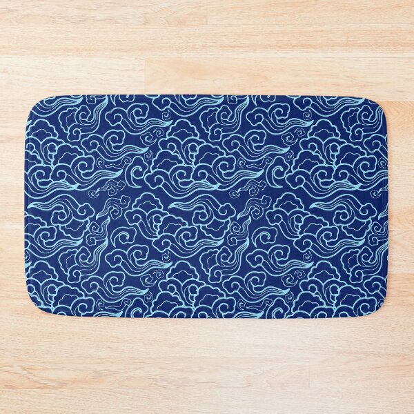 Item preview, Vintage Japanese Clouds, Cobalt and Sky Blue designed and sold by Marymarice.