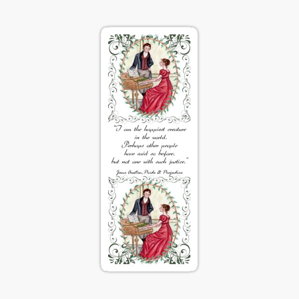 Christmas Carols at Pemberley Jane Austen Bookmark Sticker