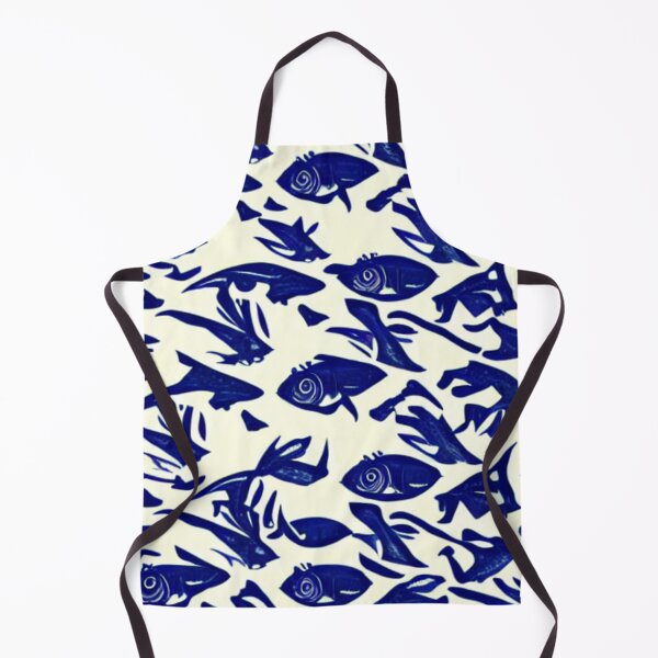 Item preview, blue fish patterns designed and sold by ArteEterno.