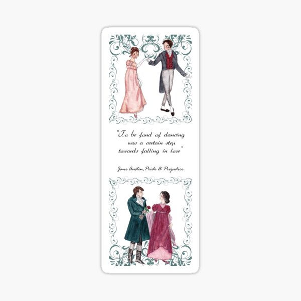 Jane Austen Quote Bookmark Sticker