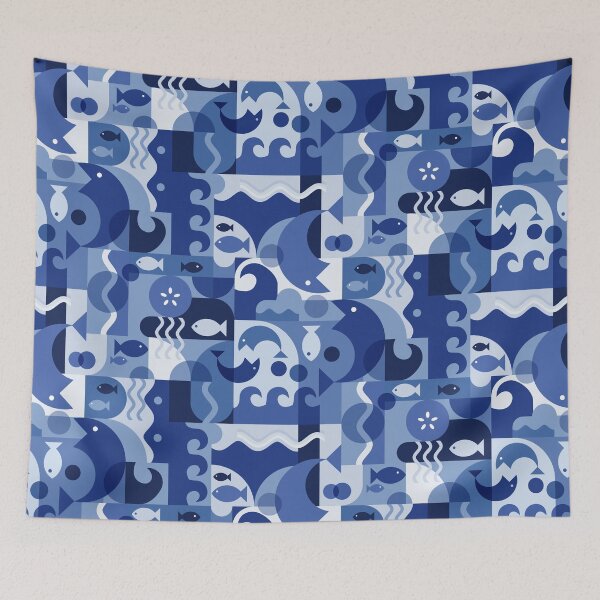 Item preview, Bauhaus Blue Fish designed and sold by creativinchi.