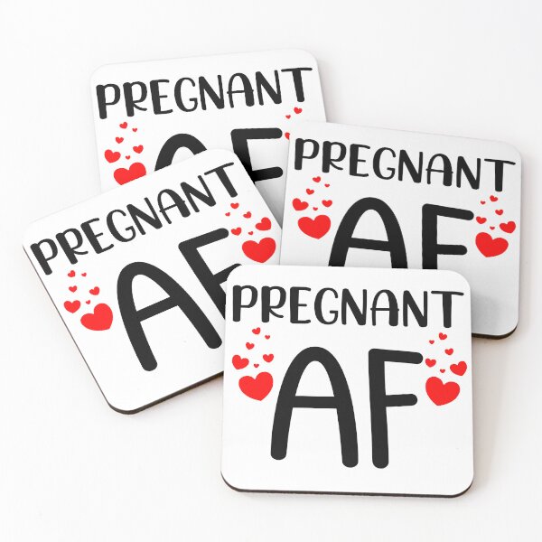 Item preview, Pregnant AF. Funny Pregnancy Design For Mama To Be. Black and Red designed and sold by That Cheeky Tee.