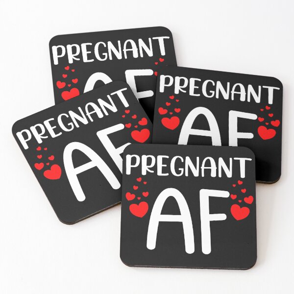 Item preview, Pregnant AF. Funny Pregnancy Design For Mama To Be. White and Red designed and sold by That Cheeky Tee.