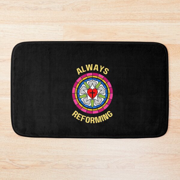 Item preview, Always Reforming (around a stained glass looking Luther's Rose)  designed and sold by CheekyGrace.