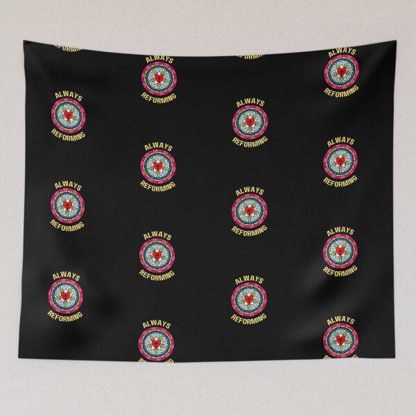 Item preview, Always Reforming (around a stained glass looking Luther's Rose)  designed and sold by CheekyGrace.