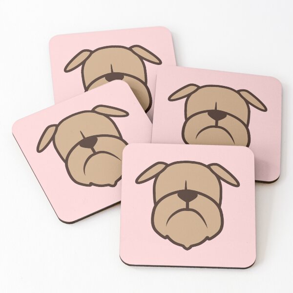 Item preview, Tan Brussels Griffon dog silhouette -  Griff dog face design - Brown Brussels Griffon designed and sold by smooshfaceutd.