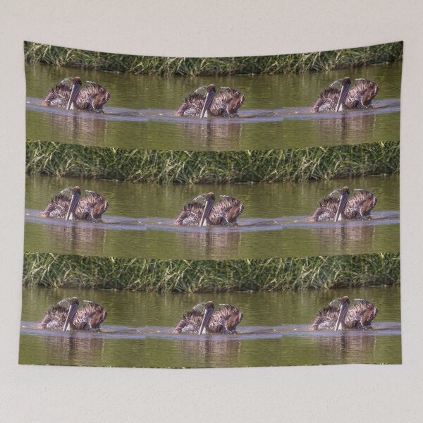 Item preview, Brown Pelican Shaking Off Water After A Dive designed and sold by CarolM.