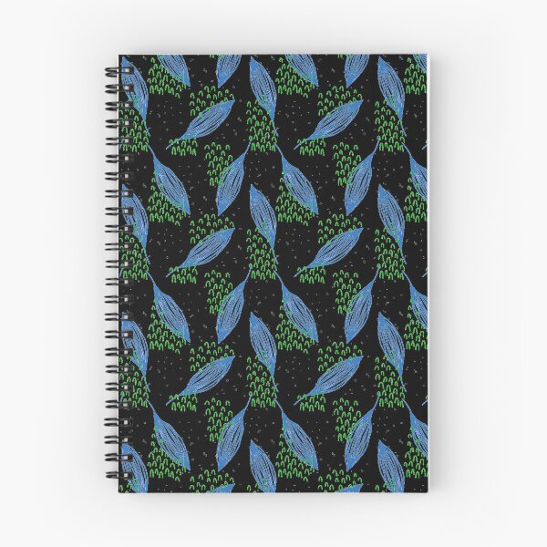 Item preview, Blue Leafs and Green Grass On Black designed and sold by Namsus-Printing.