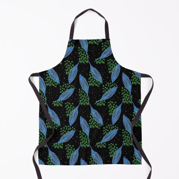 Item preview, Blue Leafs and Green Grass On Black designed and sold by Namsus-Printing.