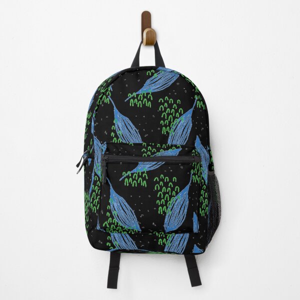Item preview, Blue Leafs and Green Grass On Black designed and sold by Namsus-Printing.