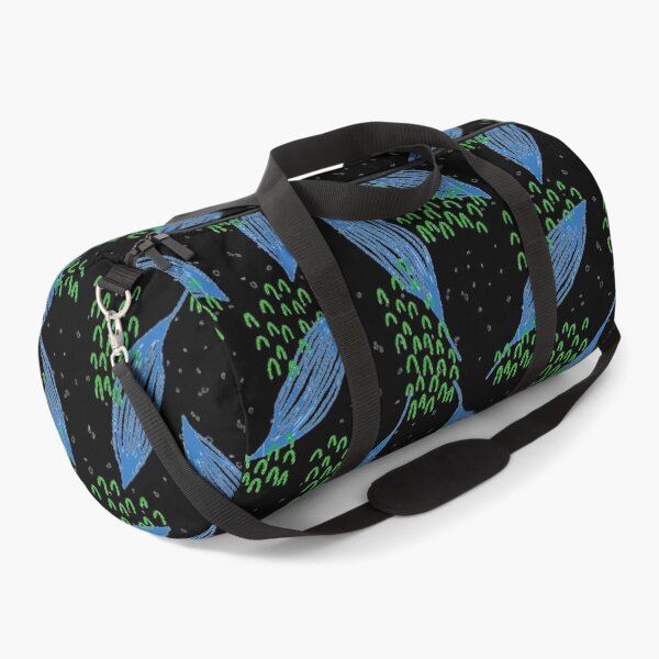 Item preview, Blue Leafs and Green Grass On Black designed and sold by Namsus-Printing.