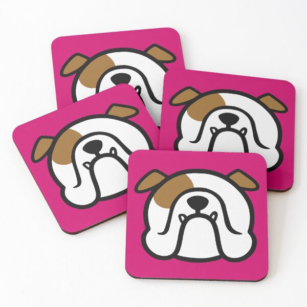 Item preview, English Bulldog on pink - Bulldog face silhouette - best Bully dog gift by smooshfaceunited  designed and sold by smooshfaceutd.