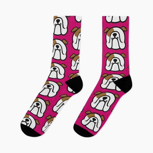 Item preview, English Bulldog on pink - Bulldog face silhouette - best Bully dog gift by smooshfaceunited  designed and sold by smooshfaceutd.