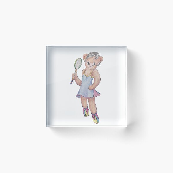 Tracy Bear Tennis Champion Acrylic Block