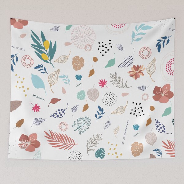 Item preview, Tropical Cartoon Leaves And Floral Pattern designed and sold by MakeitMelo.