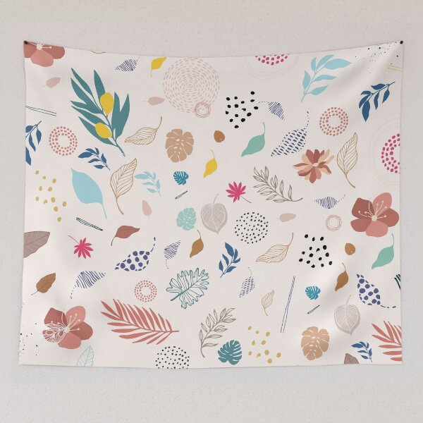 Item preview, Tropical Cartoon Leaves And Floral Pattern designed and sold by MakeitMelo.
