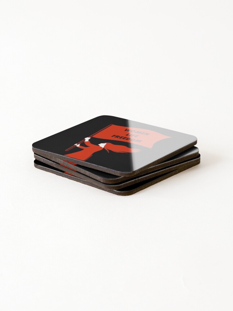 Thumbnail 4 of 5, Coasters (Set of 4), Women Life Freedom designed and sold by Roshi-R.