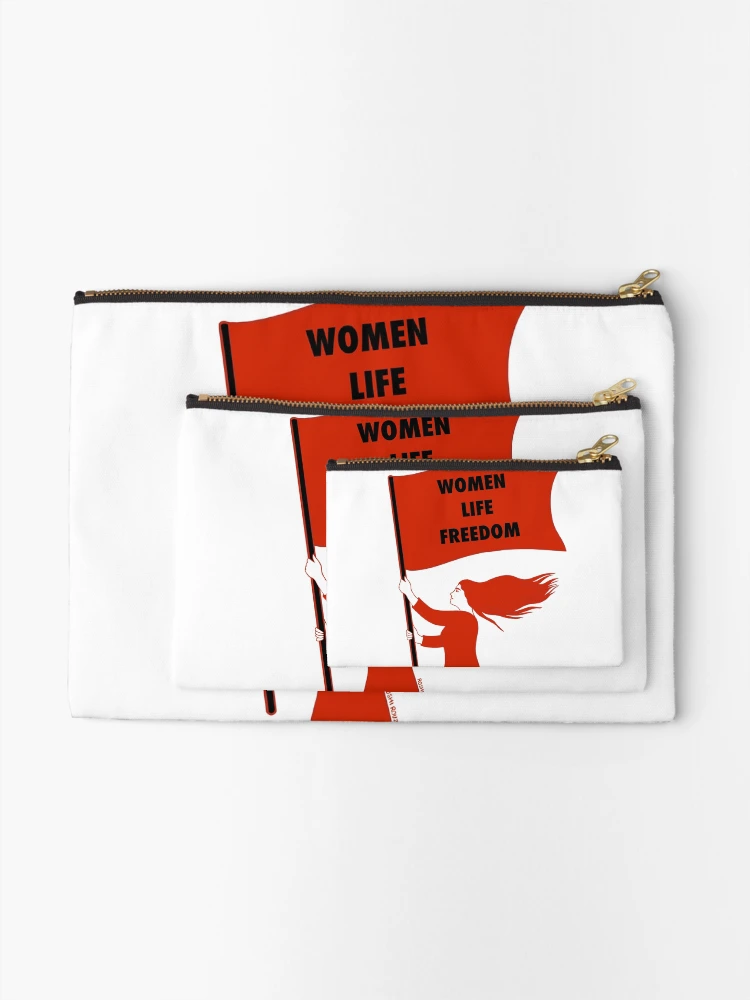 Thumbnail 2 of 4, Zipper Pouch, Women Life Freedom designed and sold by Roshi-R.