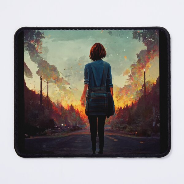 Item preview, Life is Strange style, Max infront of burning Arcadia bay - AI Art designed and sold by Vocky5.