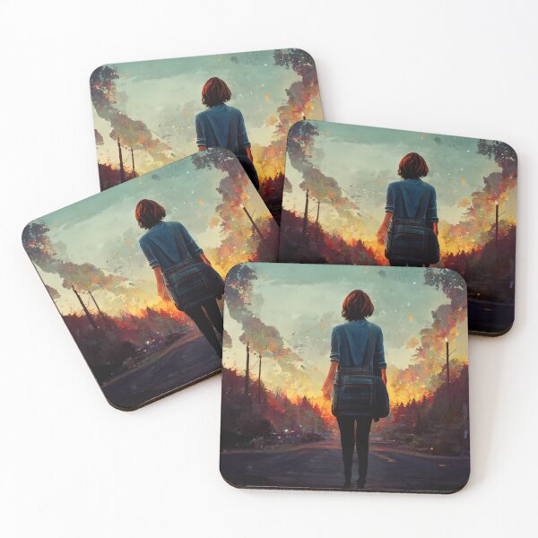 Item preview, Life is Strange style, Max infront of burning Arcadia bay - AI Art designed and sold by Vocky5.