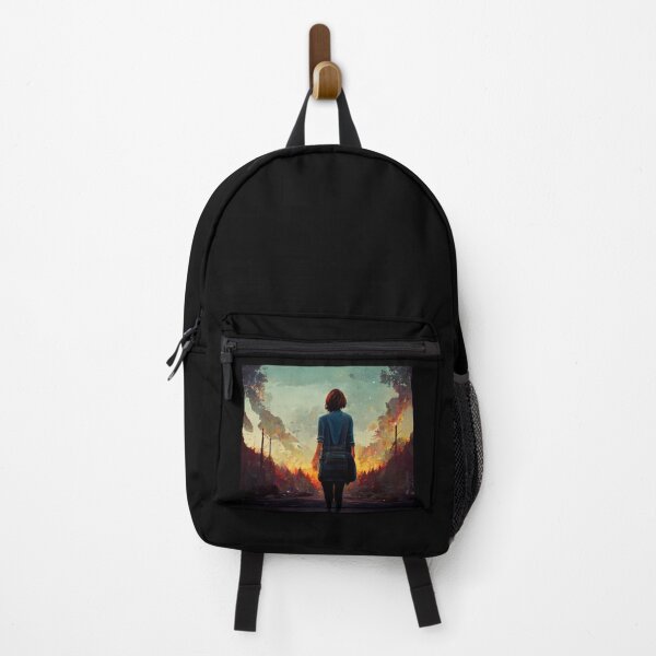 Item preview, Life is Strange style, Max infront of burning Arcadia bay - AI Art designed and sold by Vocky5.