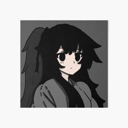 Sit by Me Anime Girl Toned Black Tights Long Black Hair Black