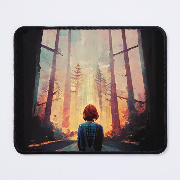Item preview, Life is Strange style, Max infront of burning forrest - AI Art designed and sold by Vocky5.