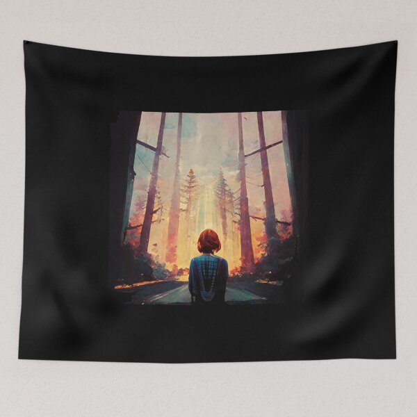 Item preview, Life is Strange style, Max infront of burning forrest - AI Art designed and sold by Vocky5.