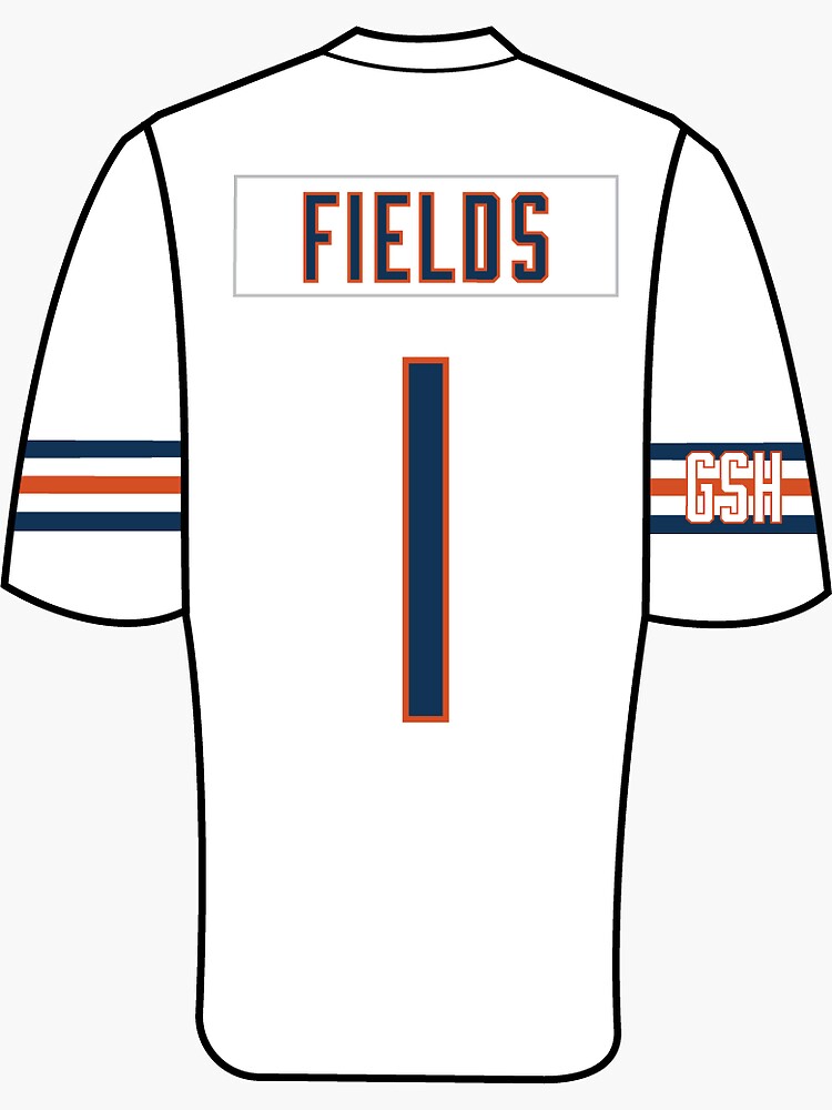 Justin Fields Jersey' Sticker for Sale by bsweat