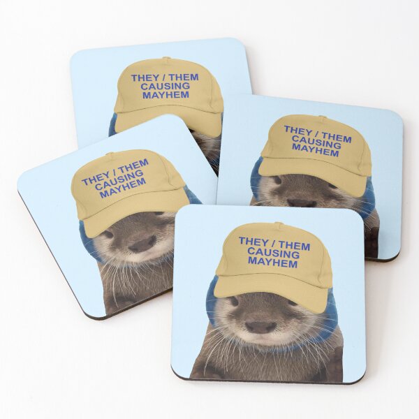 Item preview, They Them Causing Mayhem - Funny Otter Joke Meme designed and sold by Picket Club.