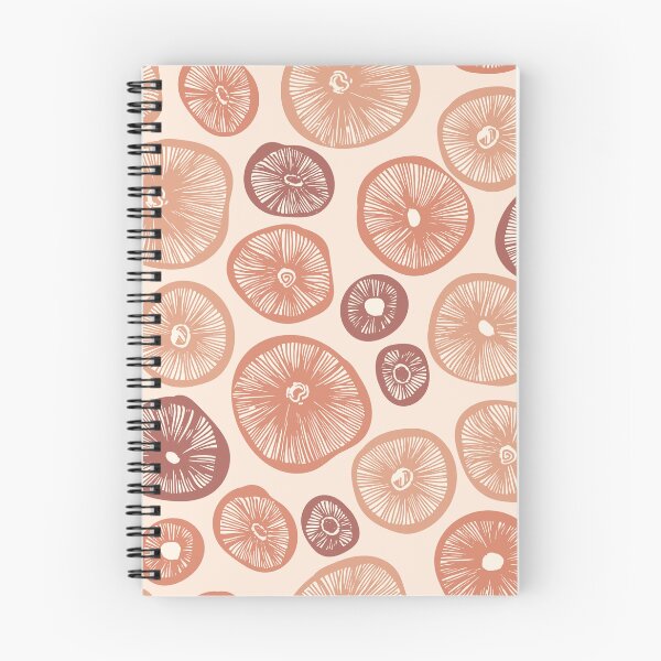 Item preview, Mushrooms caps hand drawn linocut seamless pattern designed and sold by Kizuneko.