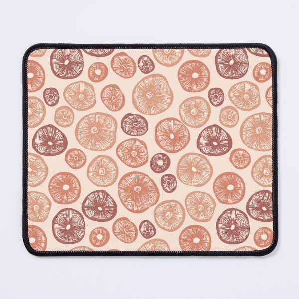 Item preview, Mushrooms caps hand drawn linocut seamless pattern designed and sold by Kizuneko.