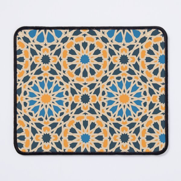 Item preview, Orange and blue flower, Islamic geometric patterns Islamic architecture Islamic art Geometry, geometric pattern, blue, textile designed and sold by AnadAA.