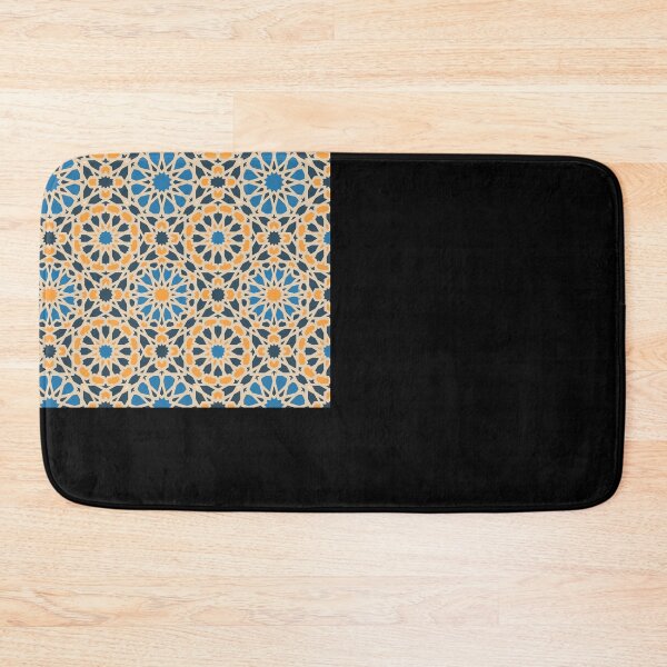 Item preview, Orange and blue flower, Islamic geometric patterns Islamic architecture Islamic art Geometry, geometric pattern, blue, textile designed and sold by AnadAA.