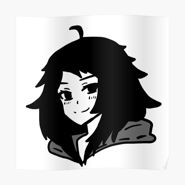"Anime girl with Fluffy hair" Poster for Sale by Nyamelon Redbubble