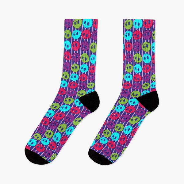 Artikelvorschau, Blauer und rosa Streifen Halloween der Neonschädel entworfen und verkauft von Artimas.