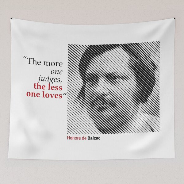 Item preview, Honore de Balzac's Portrait with a Love Quote designed and sold by emotica.