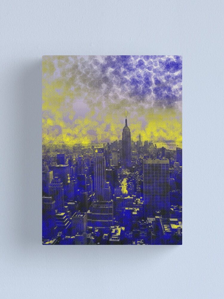 Alternate view of Colorful Blue and Yellow Dream New York Canvas Print